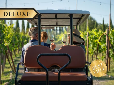 DELUXE: GRAND TOUR IN GOLF CART & DEGUSTAZIONE DI VINI